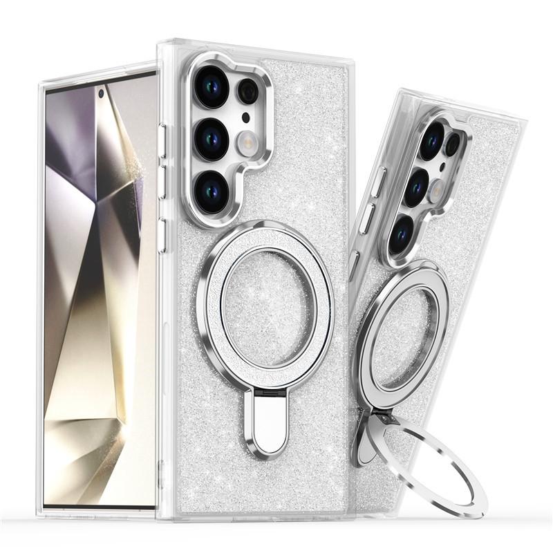 Applicable to Samsung S26 Ultra semi-transparent phone case Galaxy A52 bright glitter holder case