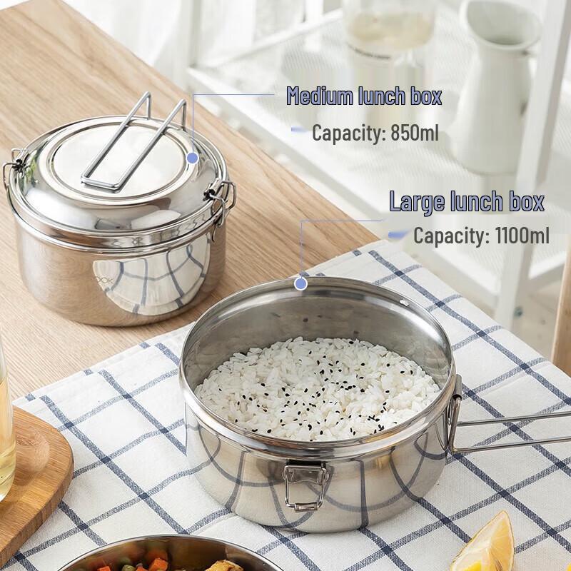 MAXCOOK 304 Stainless Steel Double-Layer Lunch Box