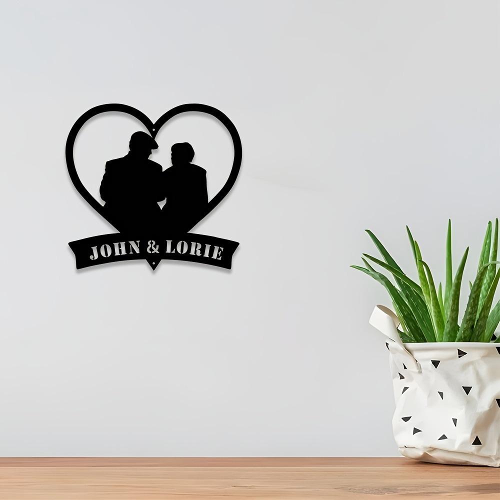 

Personalizable Metal Heart Wall Decor Romantic Gift for Couples Matte Finish Home Art