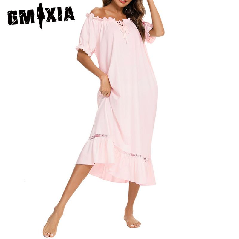 GMXIA Pajamas Cute Short Sleeve Nightgown Comfortable Homewear Casual Loungewear