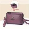 Sac Bandoulière Chic en Faux Cuir pour Femmes - Imperméable, Pochette Multi-Couches avec Fermeture Éclair - Disponible en Marron