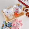 Cute Fluffy White Cat Ball Keychain Pendant - Cartoon Bag Charm with Small Doll Clothes