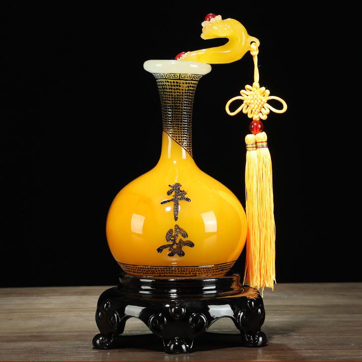 Chinesischer Stil Glück Sicherheit Ping An Ruyi Vase Harzhandwerk Heim Weinschrank Dekoration Firmeneröffnung Geschenke und Dekorationen