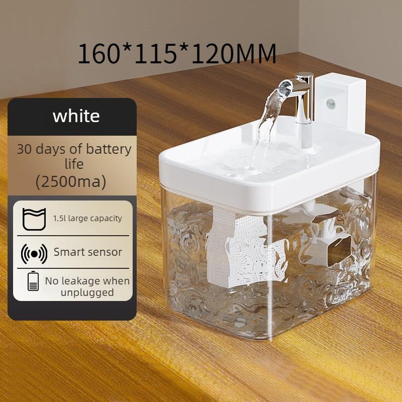 

Cat Water Dispenser Induction Flowing Silent Cat Automatic Feeders Cat Recirculate Filtring for Pet Feeder Pet Sensor Drinker 6 filter cotton белый