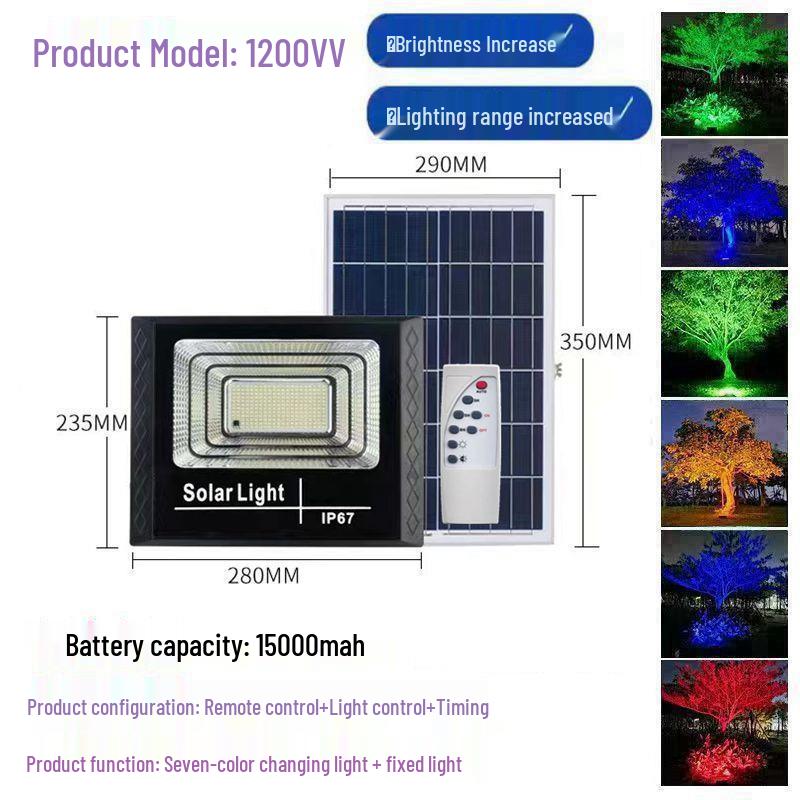 Cross-border RGB Seven-Color Outdoor Solar Landscape Lights for Park, Hotel, and Villa.