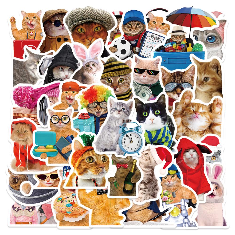 Adorable Kitten & Puppy Stickers: Creative, Waterproof Decals for Notebooks, Bottles, Phones, Skateboards, and Journals.