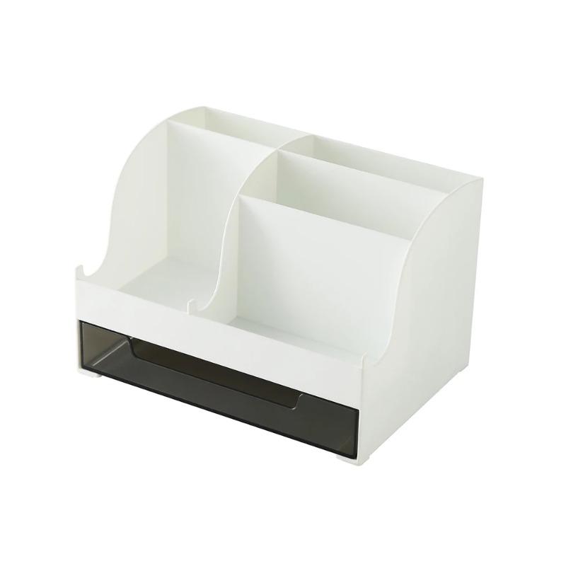 Desktop Storage Box Pen Holder Stationery Cosmetics Lipstick Organizer With Drawer Roomy Debris Storage Office Home
