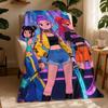 1pc Gaming Girl Group Themed Flannel Blanket 2D Flat Print AllSeason Anime Game Fan Throw for Bedroom Living Room Camping