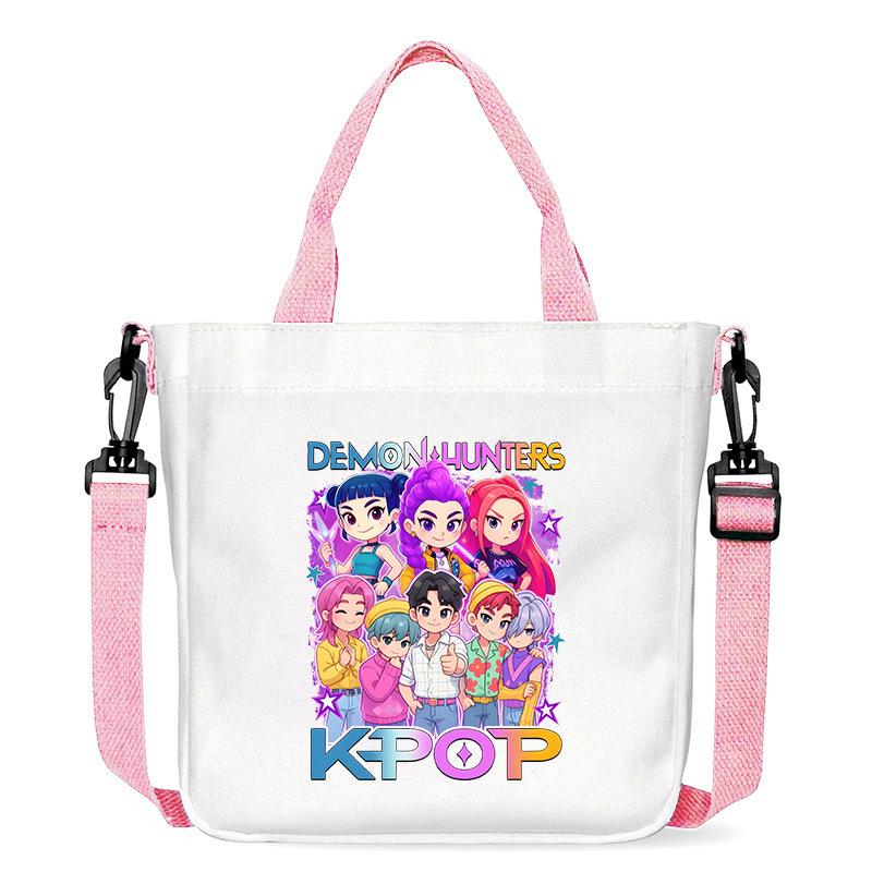 Horký prodej KPOP Dívčí skupina Demon Hunter Tištěná plátěná taška Módní dámská dojížděcí taška přes rameno crossbody