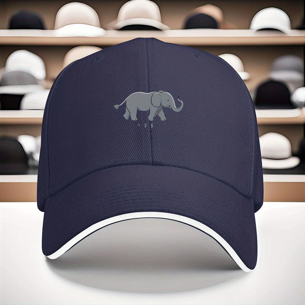 Elephant Logo Baseball Cap Unisex Polyester Adjustable Snapback Outdoor Casual Summer Fashion Headwear