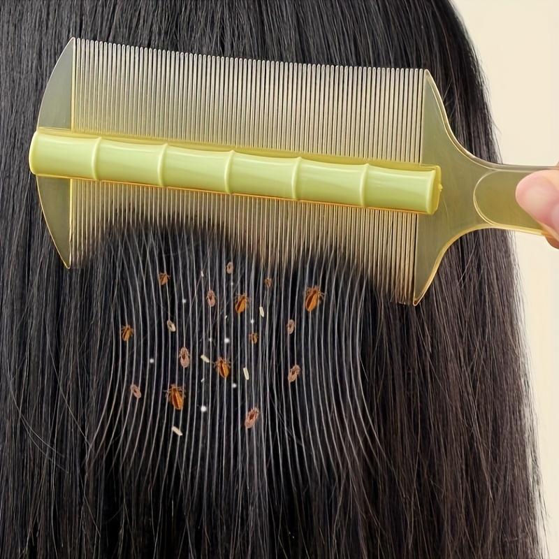 [Portable Fine-Tooth Comb] Orange & Yellow Portable Fine-Tooth Hair Comb | Dandruff & Lice Removal, Ergonomic ABS Plastic Handle