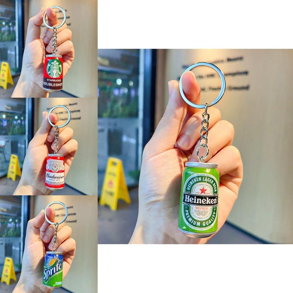 Nová realistická mini plechovka od sody klíčenka pryskyřice Sprite Budweiser Starbucks doplněk
