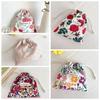 Mini Makeup Bag Retro Storage Pouch Portable Floral Drawstring Bag  Women