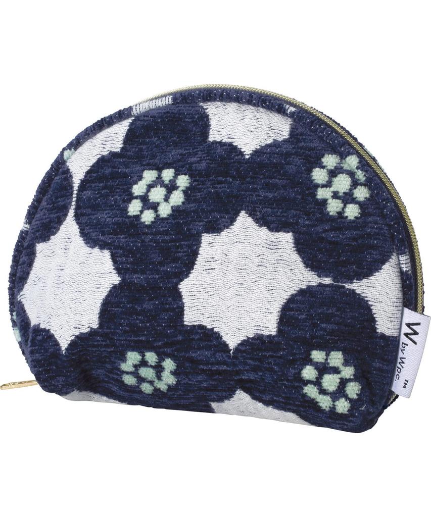 Patterns Gobelin Woven Round Pouch In Camellia Scandinavian Cosmetic Perfect for and Stylish and Cute for Women Wpc. Navy, Retro, Pouch, Multi-Pouch,