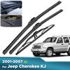 For Jeep Cherokee KJ 2001-2007 2002 2003 2004 Wiper Front & Rear Wiper Blades Windshield Windscreen Window Brushes 19"+19"+11
