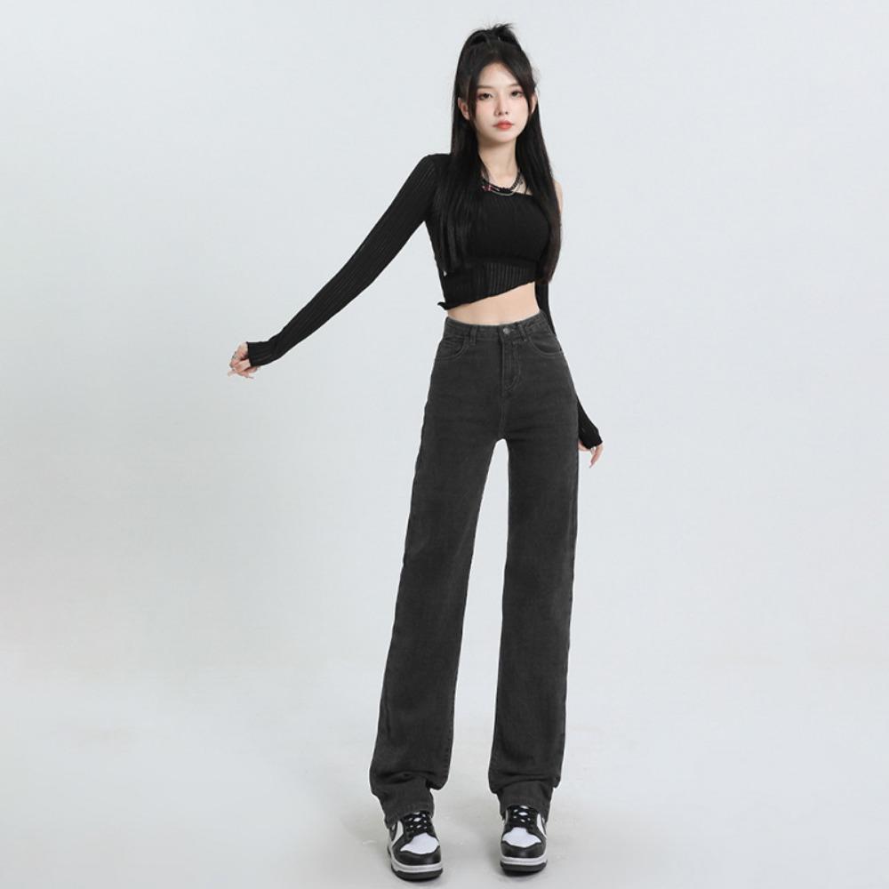 Ins Style Jeans Women's High Waist Loose Straight Drape, Thin and Tall 2025 Autumn and Winter New Versatile Jeans