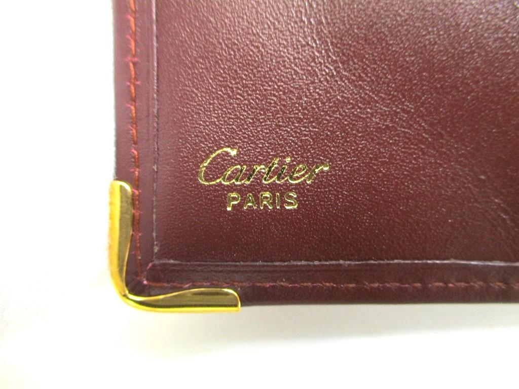 Authentic Cartier Must de Cartier Bordeaux Leather Bifold Wallet Purse #a549  Refurbished