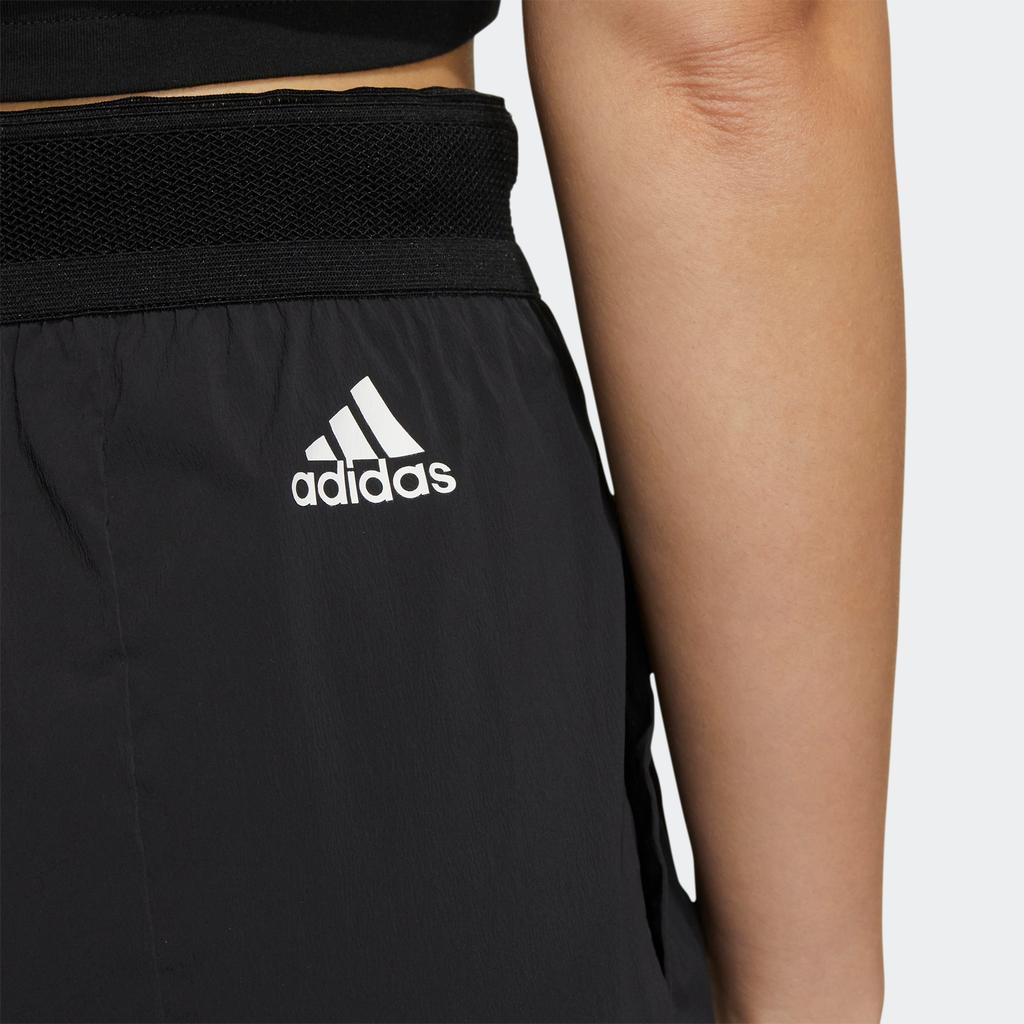 Adidas Casual Drawstring Waist Solid Color Sports Shorts Women Bottoms Black HE9962