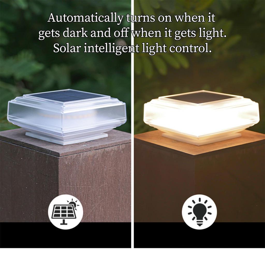 Outdoor Post Lights Decorative Waterproof Solar-Powered Sconces Post Lights Outdoor For Outdoor Christmas Yard Porch Patio Deck
