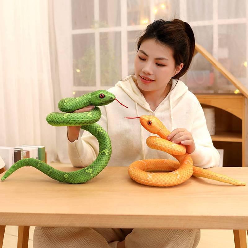 Realistic Plush Snake Toy 120cm Soft Pp Cotton Embroidery No Cartoon Styles For Prank Gifts