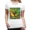 Maglietta Verde Magico Albero da Donna Girocollo Streetwear Magliette da Donna Manica Corta Abbigliamento Estivo Top