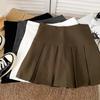 Spring Schoolgirl Style High-Waisted Slimming Skirt Pleated Skirt Anti-Exposure Short Skirt A-Line Casual All-match Versatile Skirt for Women