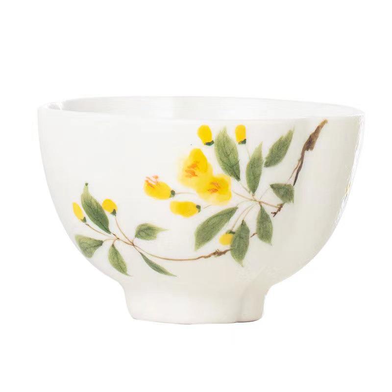 Exquisite Hand-Painted Osmanthus Ceramic Tea Cup for Personal Use