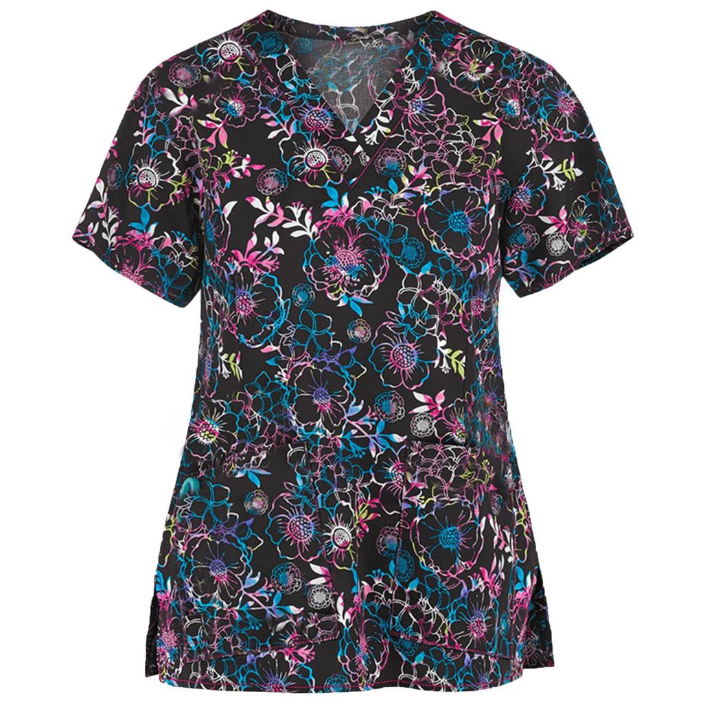 Women Short Sleeve V-neck Tops Working  Blouse