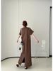 2026 Summer Fashion Women's Loose Short Sleeve Printed T-Shirt Dress - Over the Knee