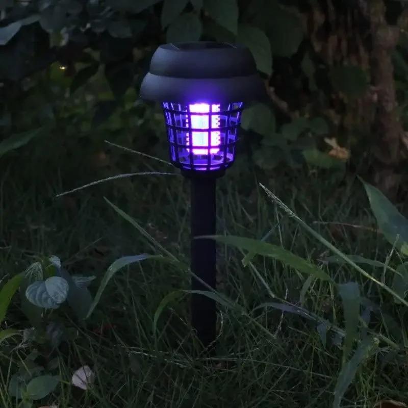 Soldriven myggdödarlampa utomhus hushållsvattentät LED-lampa utomhus trädgård myggavvisande lampa elektrisk stöt myggdödare