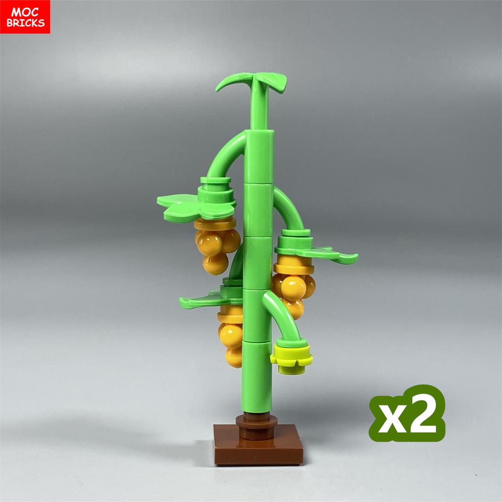 MOC Bricks Pepper Vegetable Field Jungle Lake Garden Farm Scene Plants Farmland House Decoration Building Blocks Kids Toys