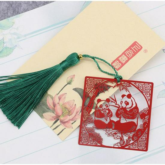 Luxury Panda Metal Bookmark: Chinese Paper-cut Style Cultural Souvenir Gift