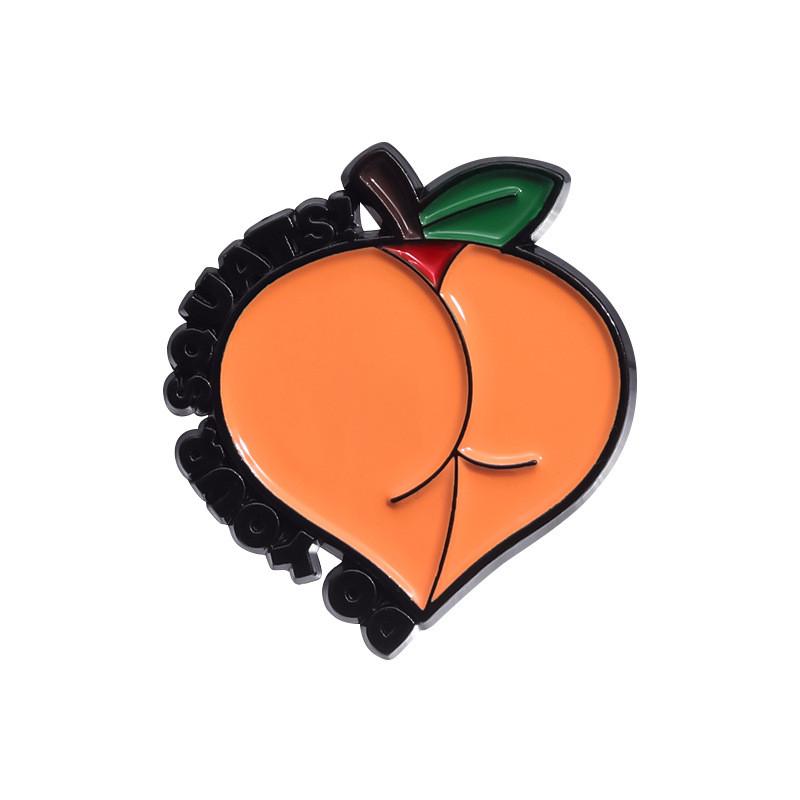 Creative Fruit Cute Series Metal Brooch Set Featuring Adorable Avocado And Peach Designs For Stylish Accessories And Fashionable
