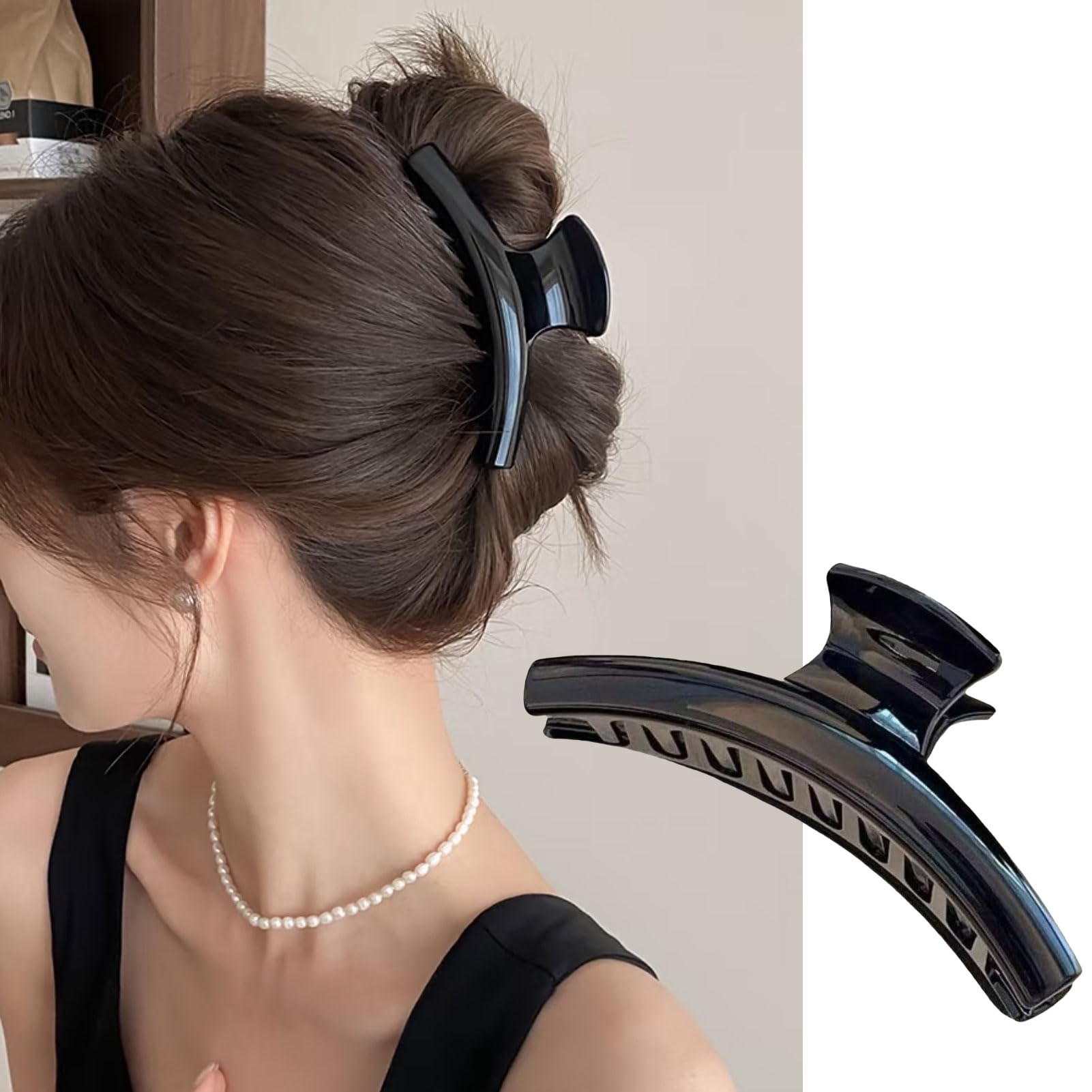 

Natunofu Hair Bath Cute Hair Clips for Thick Simple Clips, Barrettes, Elegant, Everyday, Clips, Clips, Black, Hair, Large, Lightweight, Strong,