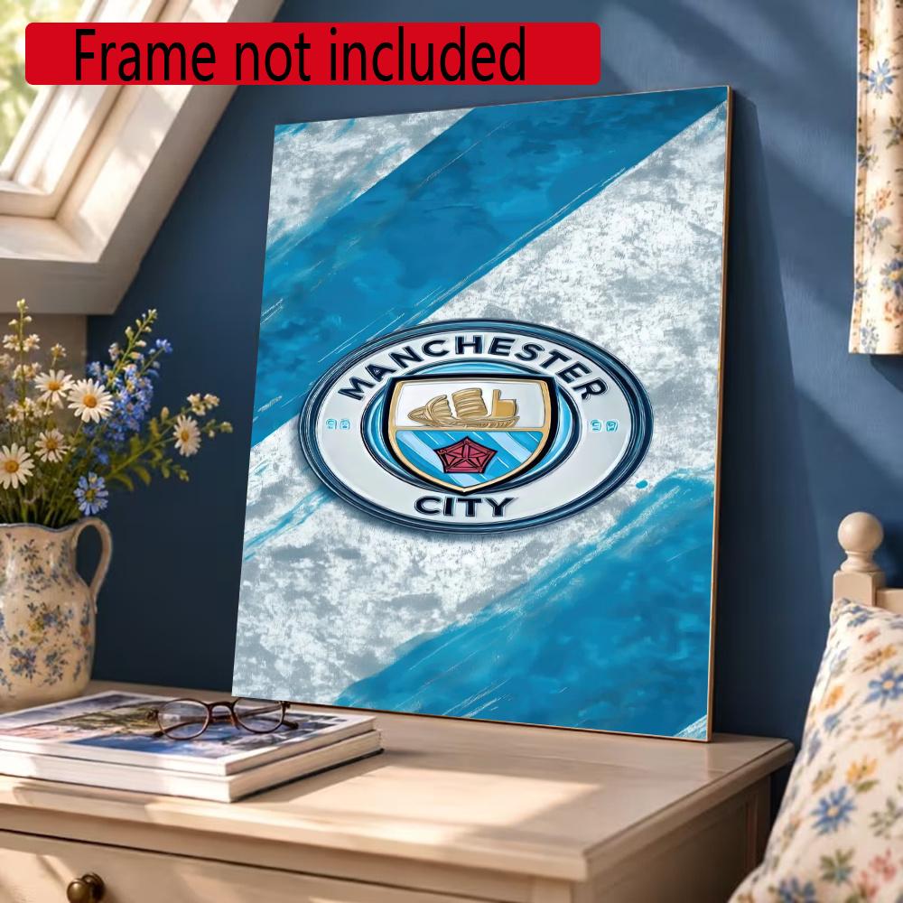 Manchester City 5D Diy Diamond Painting Round Diamond Diy Frameless Holiday Artwork Suitable For Home Office Wall Decoration
