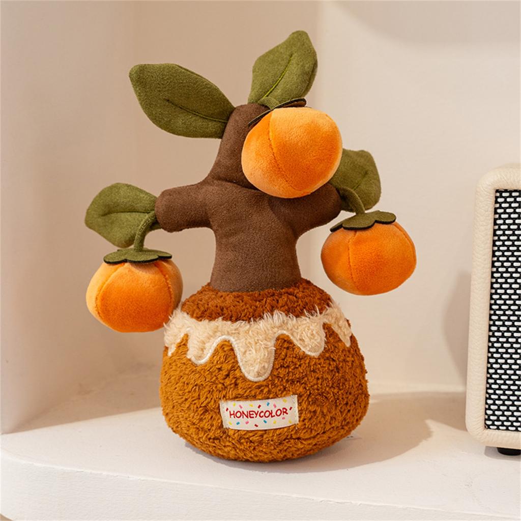 Cute Potted Tree Plush Toy, Realistic Persimmon Tree Doll, Plant Car Ornament, Birthday Gift Decoration