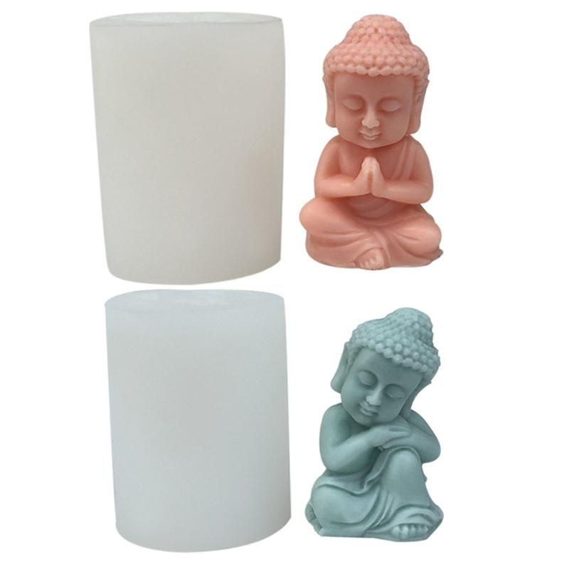 Buddhas Monk Shape Silicone Molds DIY Epoxy Resin Molds Table Ornament Mould Candle Plasters Making Tool Easy-to Clean