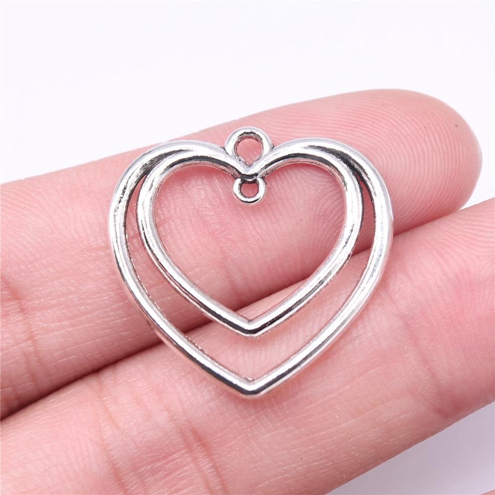 10pcs Hollow Hearts Connector For Jewelry Making Hollow Hearts Charms DIY Handmade Tibetan Finding Jewelry