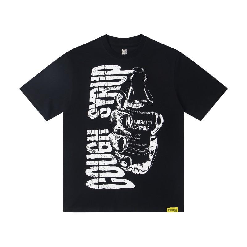 Premium 100% Cotton Crew Neck Short Sleeve T-Shirt Men Loose Fit Casual Print Tee 2025