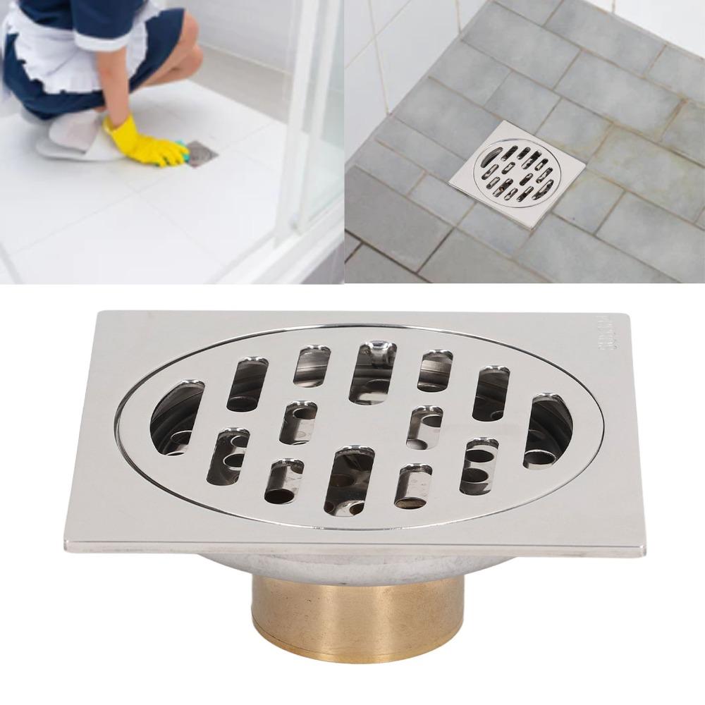 Copper Core Square Floor Drain 4 Inch Odor Proof Drain Floor Drain  Shallow Water Drainage