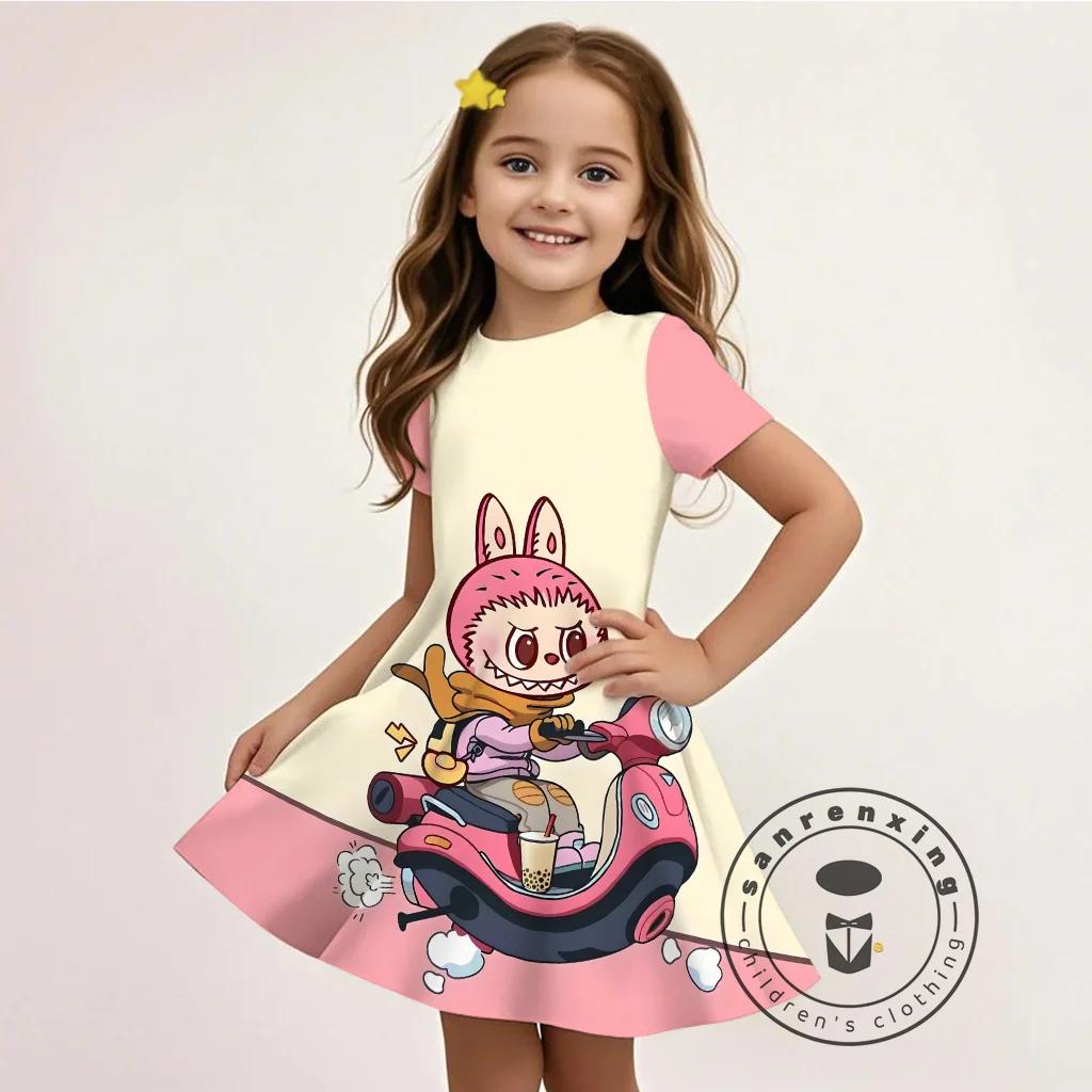 

Летнее платье для девочек L-LABUBU-A с 3D мультяшным принтом, новый милый косплей-наряд, мягкая ткань, доступный, горячая распродажа 160