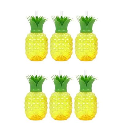 Plastic Pineapple Cup Birthday Decorations Wedding Straws Party Supplies Tropical Summer Beach Centerpiece Swimming Pool Event