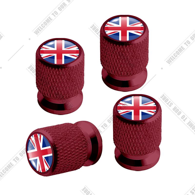 Auto CNC Aluminium UK Flagge Emblem Für Mini Cooper Jaguar Land Rover Ford Opel Honda Nissan 4 Stück Reifenventil Luftanschluss Ventilnadelkappe