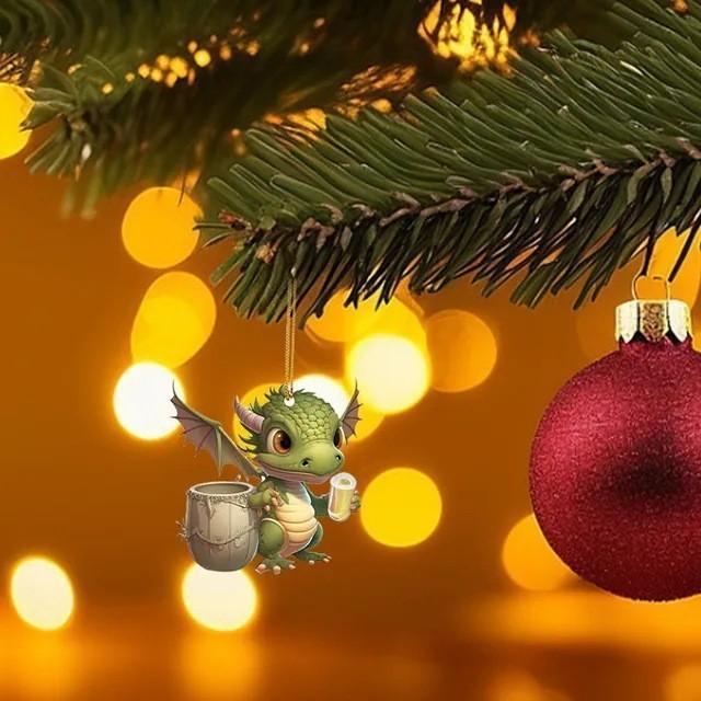 Adorable Cartoon Dragon Acrylic Car Ornament For Festive Holiday Decor And Gifts