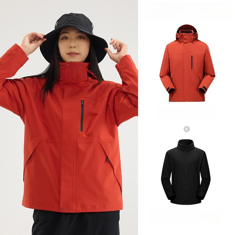 3-in-1 jacket, men's and women's fleece liner, windproof and waterproof, outdoor Tibet mountaineering jacket
