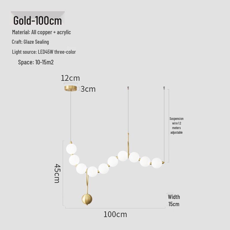 Modern Italian Minimalist Designer Chandelier - Luxury Copper Light for Dining, Bar, and Living Spaces