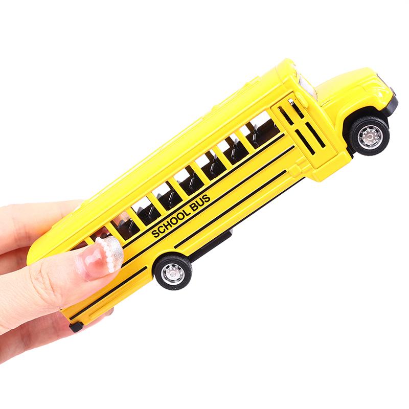 Alloy Inertial School Bus Model Car Model Pull Back Toys Vehicle Gifts Kids Boy Toys For Children Birthday