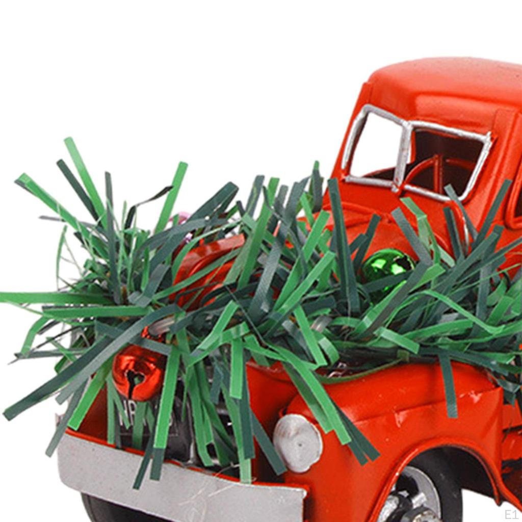 Christmas Truck Decor Metal Trucks Car Model and Xmas Tree Holidays Red Decoration for Friends