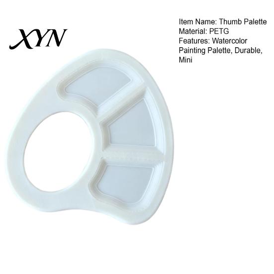 Ergonomic Thumb Hole Painting Tray Mini Paint Palette Tray, with Hole, Lightweight Durable Handheld Resin for Acrylics Mixing Watercolor Palette,