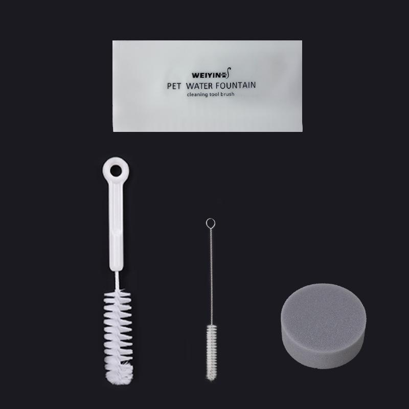 Cat Fountain Cleaning Brush Set: Soft & Coarse Bristles, Wipe Stain Removal, Water Pump Clip Brush.